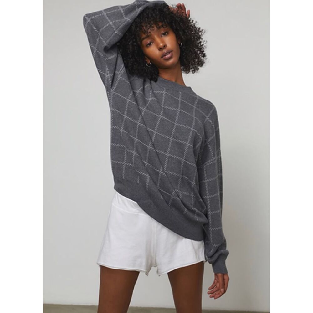 Lunya Cozy Cotton Silk Pullover Grey Heather Sweater Size S